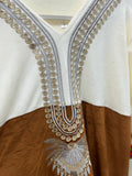 Majlis gown golden brown w/ ivory