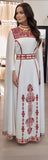 Off-white & red Legacy  embroidered Gown